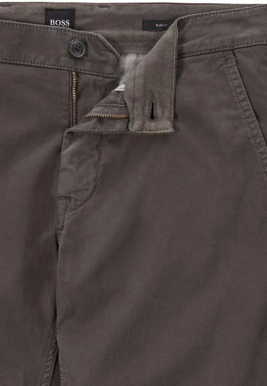 Hugo Boss - Slim Fit Casual Chinos in Brushed Stretch Cotton - Charcoal