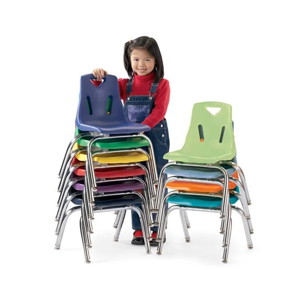 Berries Stacking Chair with Chrome-Plated Legs - 10x22 HT - Orange