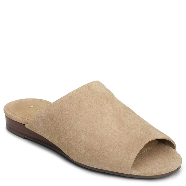 Aerosoles Women's Bitmap Slide, Size: 5, Tan Suede
