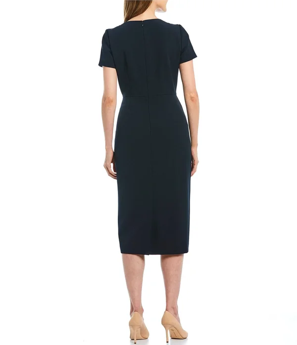 Preston York Isabel Short Sleeve Sheath Dress - Womens, 16, White - Dillard&s Exclusive