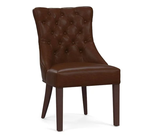 Hayes Tufted Dining Side Chair - Leather Legacy Chocolate - Leather Dining Chairs