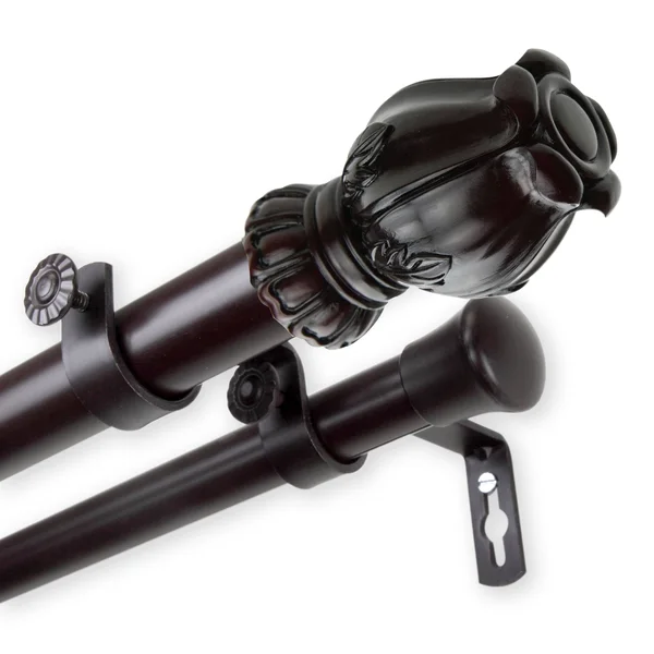 InStyleDesign Majesty 1 inch Diameter Adjustable Double Curtain Rod, Size: 66 to 120 Inches, Gold
