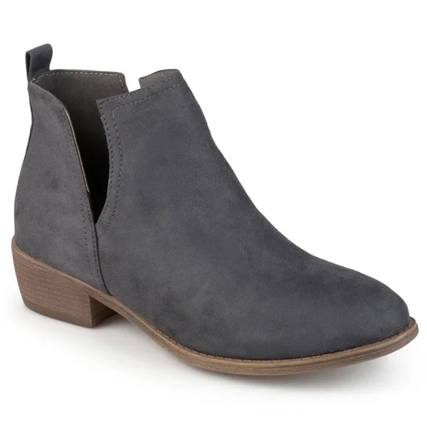 Journee Collection Women's &Rimi& Round Toe Faux Suede Boots Stone Medium 8.5