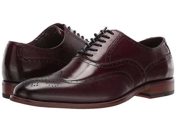 Stacy Adams Dunbar Wingtip Oxford (Burgundy) Men's Shoes