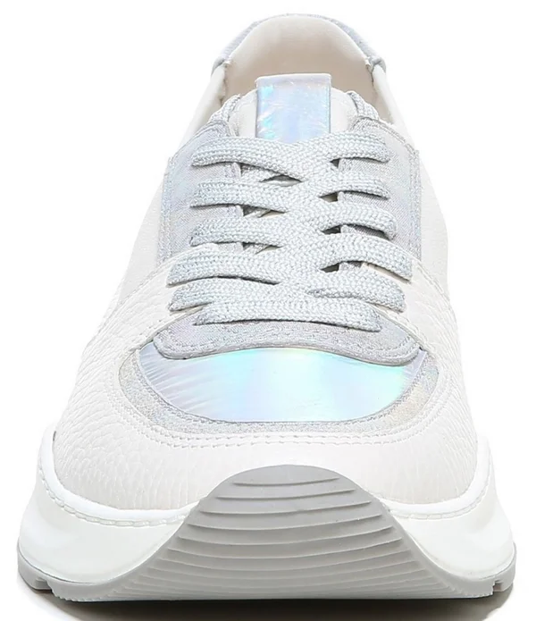 27 Edit Bev Sneaker Shoes - Satin Pearl Leather, 12.0M, Lace-Up Style, Round Toe, Rubber Outsole