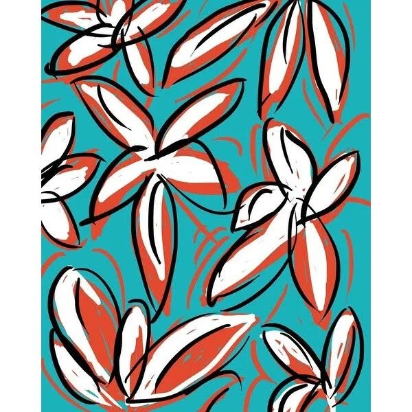 Easy Art Prints Jan Weiss's 'Wild Garden Two' Premium Canvas Art - 40 x 32 - Brazilian Barnwood Frame