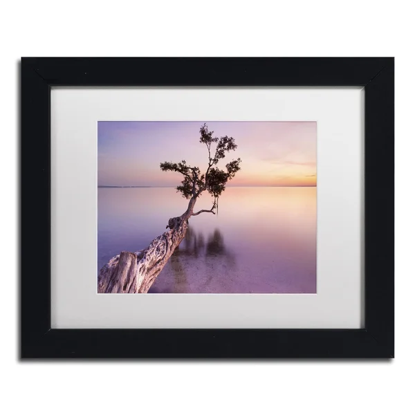 Trademark Fine Art 'Water Tree XI' Canvas Art by Moises Levy White Matte, Black Frame, Size: 16x20, Purple