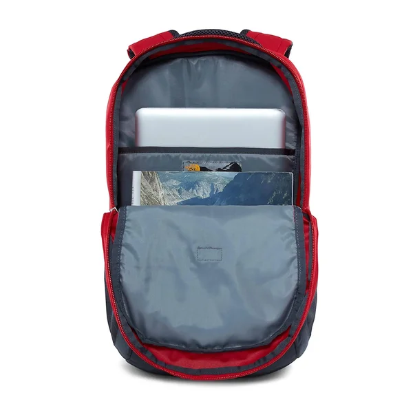 The North Face Vault Rage Red Asphalt Grey Backpack