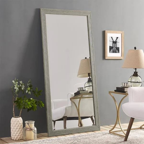 Naomi Home Rustic Floor Mirror Green Gray/66x22 x 32x22
