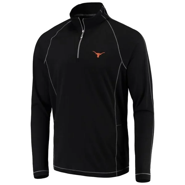 Tommy Bahama Texas Longhorns Black Goal Keeper Raglan Quarter-Zip Pullover Jacket Size: Large