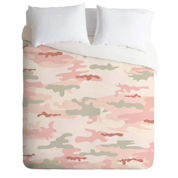 Deny Designs Iveta Abolina Apricot Camo Twin Duvet Set - Multi
