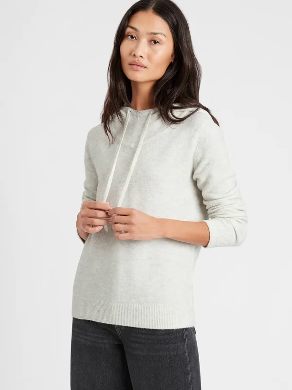 Banana Republic Women's Sweater Hoodie Light Gray Size S