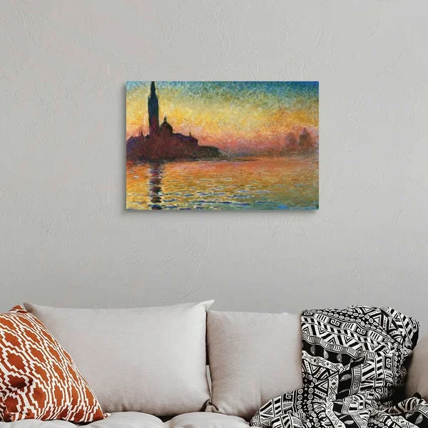 San Giorgio Maggiore at Twilight by Claude Monet - Large Solid-Faced Canvas Wall Art Print, Great Big Canvas