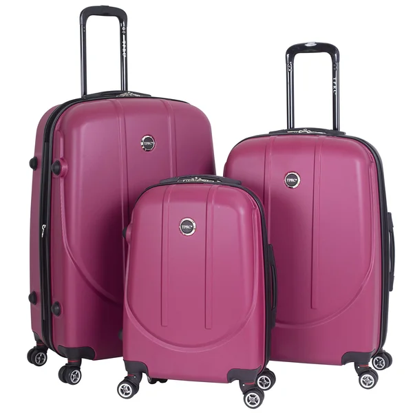 Travelers Club Luggage Falkirk 3 Piece Expandable Hardside Spinner Luggage Set - Red