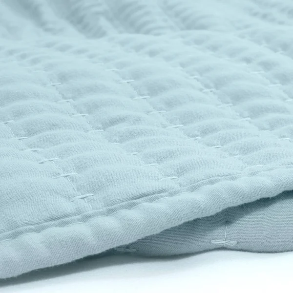 Sweet Home Collection Kate Stripe Pick-Stitch Vintage Washed Quilt and Pillow Sham Set - Turquoise - Queen