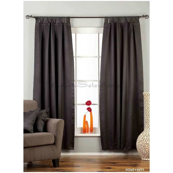 Black Tab Top 90% Blackout Curtain, Drape, Panel - Piece