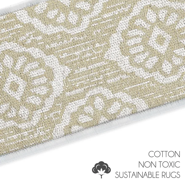 Sussexhome Flower Design 9x22 x 28x22 Stair Treads - 70% Cotton Anti-Slip Carpet Strips for Indoor Stairs-with Double Adhesive T
