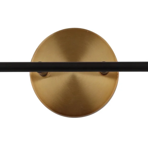 Jonathan Y Caleb 18 in. 2-Light Black/Brass Wall Sconce