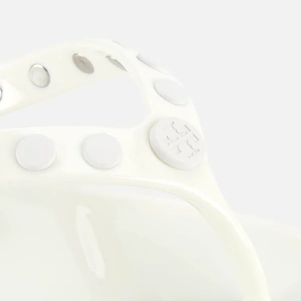 Tory Burch Women's Sandal Ivory Studded Jelly Flip-Flop 6