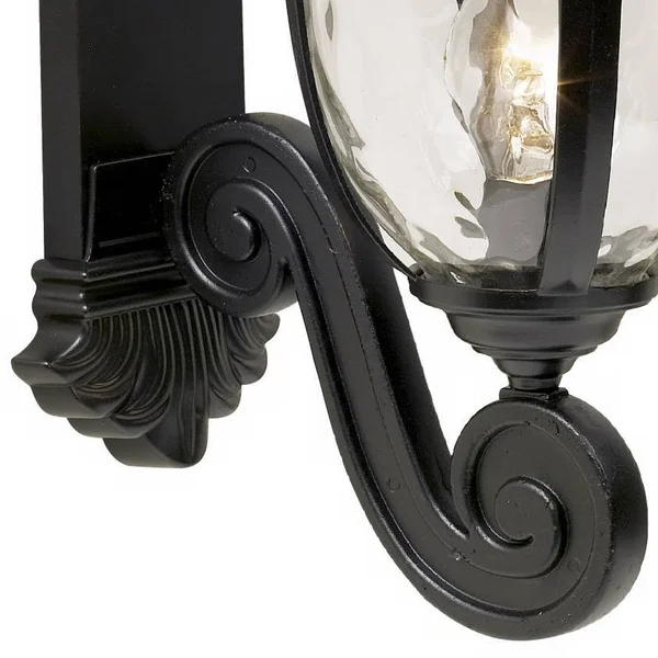 Bellagio 24x22 High Black Dual Scroll Arm Outdoor Wall Light