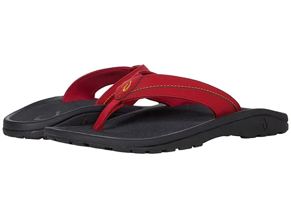 Olukai &Ohana Koa Men's Sandals Deep Red/Sunrise : 7 D - Medium
