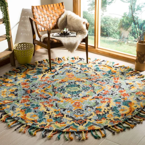 Safavieh 5& x 8& Blossom BLM452A Blue Multi Rug