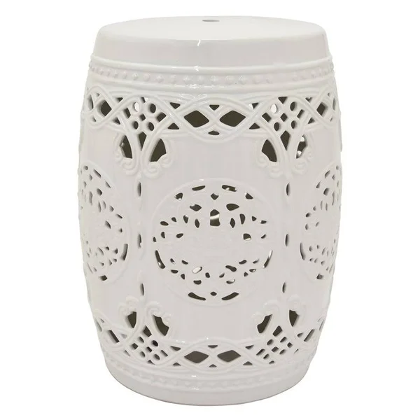 Plutus Brands PBTH93509 Garden Plant Stand in White Porcelain