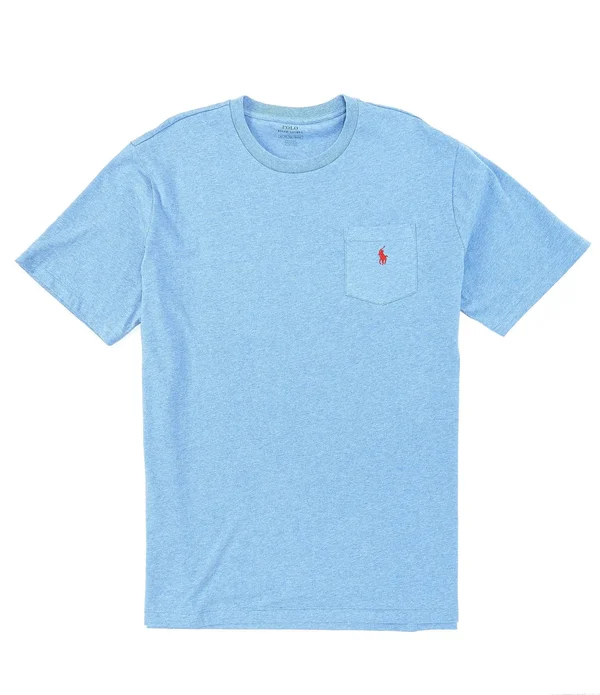 Polo Ralph Lauren Big Tall Classic-Fit Jersey Pocket Crewneck Tee, Mens, 4XB, Pale Royal Heather
