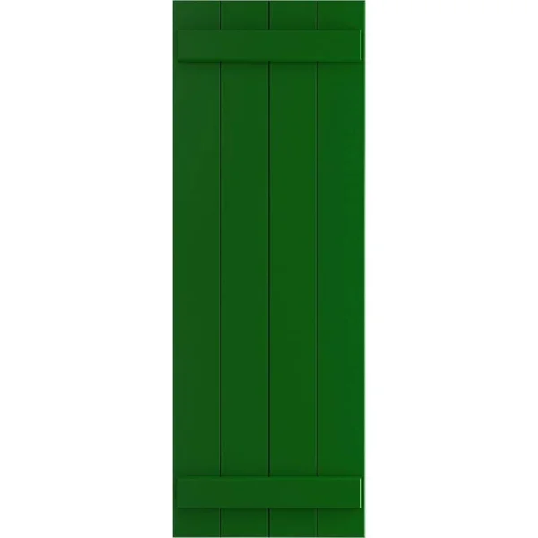 Ekena Millwork CWB15X033CGC 15x22W x 33x22H Exterior Four Board (2 Batten) Composite Board-n-Batten Shutters (Per Pair) - Chrome