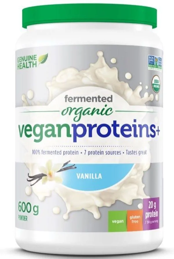 Genuine Health Fermented Organic Vegan Proteins+ Vanilla 600 g