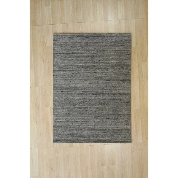 EORC Handmade Wool Dark Grey Contemporary Transitional Rome Rug - 5' x 7'