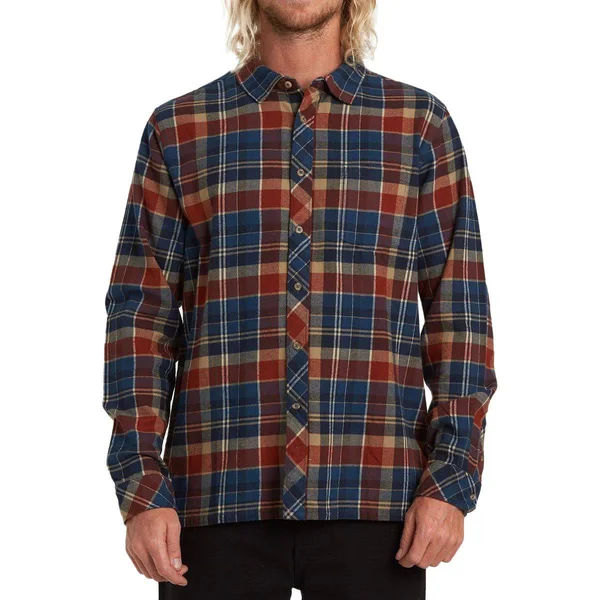 Billabong Coastline Flannel Shirt - Men's Dark Blue, L