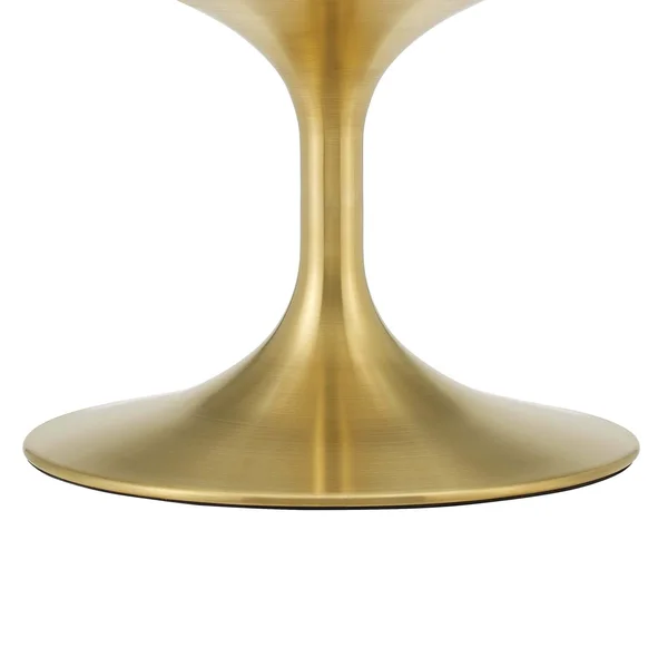 Modway Gold Black Lippa 42x22 Oval Artificial Marble Coffee Table