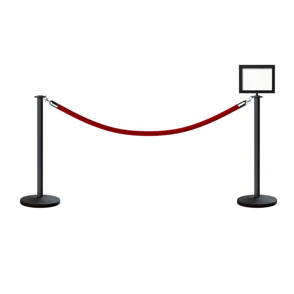 Post and Rope Stanchion Kit - Flat Top Posts, 6 ft. Velvet Foam Core Rope and Sign Frame - Montour Line by Crowd Control Warehous