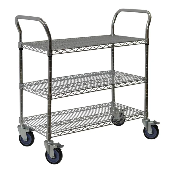 Storage Max Chrome Wire Shelving Cart - 18 x 48, 3 Shelves
