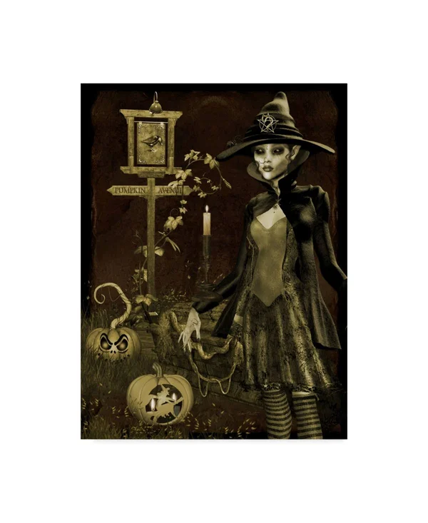 Trademark Fine Art Ali37255-C2432Gg Jean Plout 'Halloween Graveyard 3'