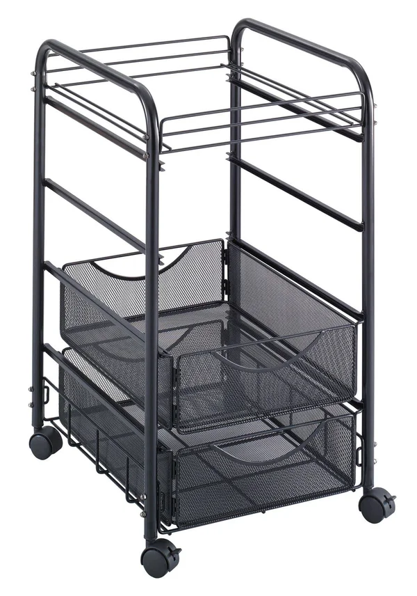 Onyx Open File with Drawers, Mesh, Black - Safco - 5215BL