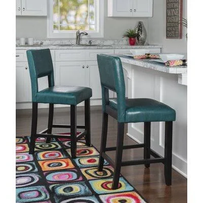 Matos Bar & Counter Stool Brayden Studio Seat Height: Counter Stool (24x22 Seat Height), Upholstery: Aegean Blue