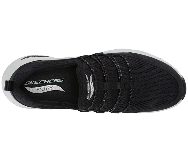 Skechers Women's Arch Fit Lucky Thoughts Sneaker, Black/White