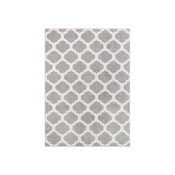 Well Woven Mystic Zoe Grey 5 ft. x 7 ft. Modern Trellis Area Rug