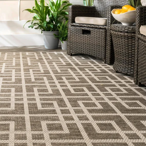 nuLOOM Cara OCAV12B 6&3x22 x 9& Brown Indoor/Outdoor Area Rug
