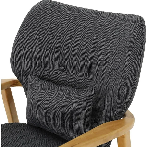 Noble House RYKER Mid Century Modern Fabric Rocking Chair, Dark Slate