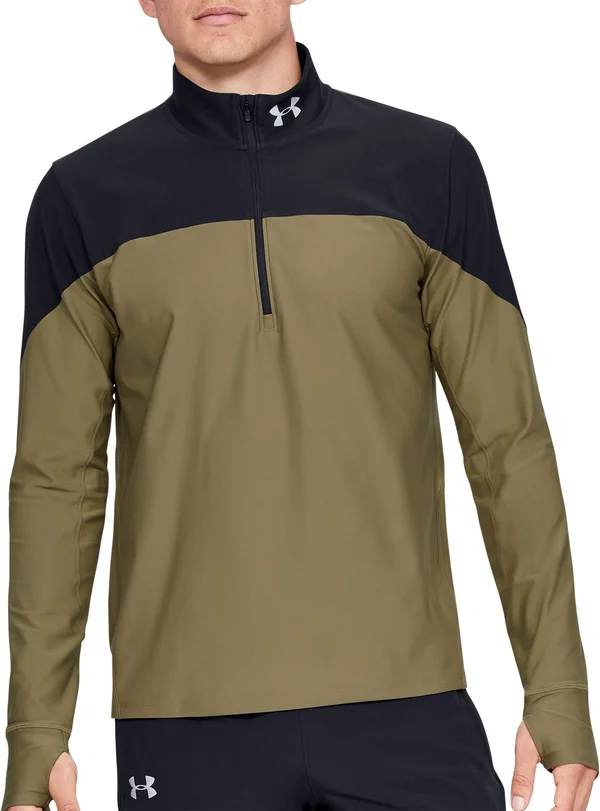 Under Armour Men's Qualifier ½ Zip Long Sleeve Shirt - Outpost Green, XL