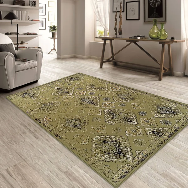 Superior Designer Mayfair Area Rug Green 2.6x8 Runners