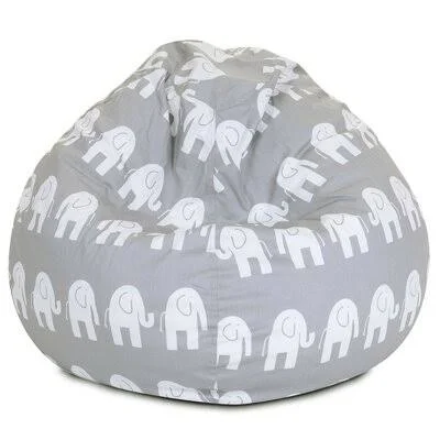 Standard Classic Bean Bag Trule Fabric: Gray Cotton Twill - Size: 22'' H x 28'' W x 28'' D