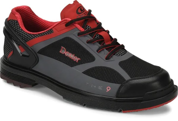 Dexter Mens SST The 9 HT Bowling Shoes- Black/Red/Grey, Size: 6.5