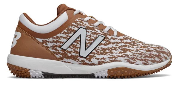 New Balance Men's 4040v5 Turf Baseball Shoes - Orange/White (Size 8.5)