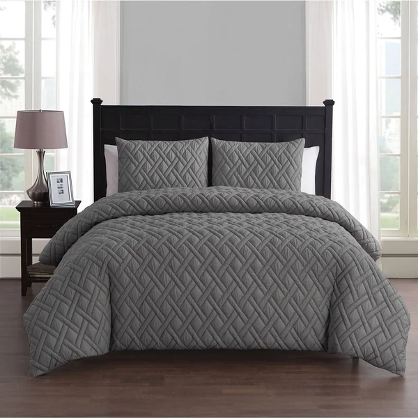 VCNY Home Lattice Embossed Bed in A Bag - Navy - Twin