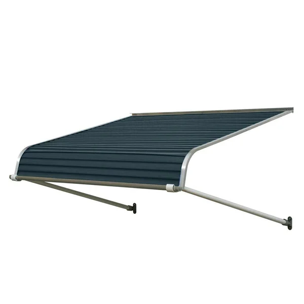 NuImage Awnings 1100 40-in Wide x 30-in Projection Bedford Blue Solid Fixed Door Awning - K110504032