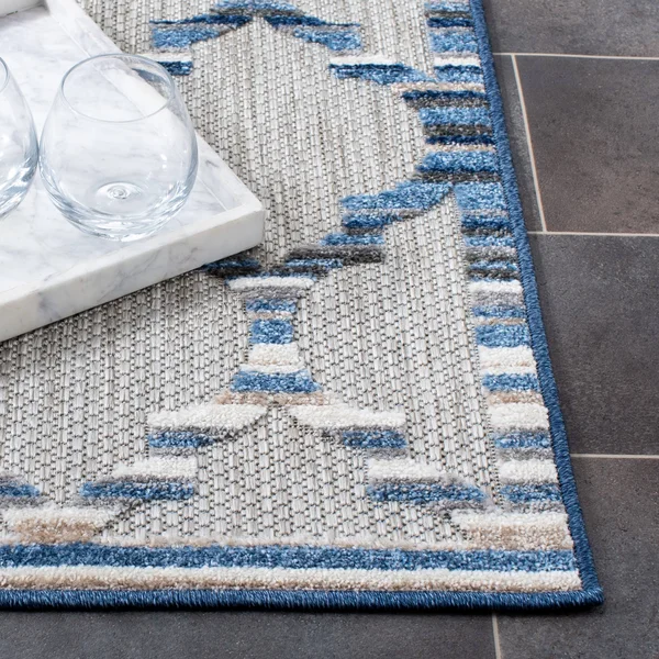 Safavieh Cabana Rug Collection CBN333G - Grey - Blue - 8' x 10'